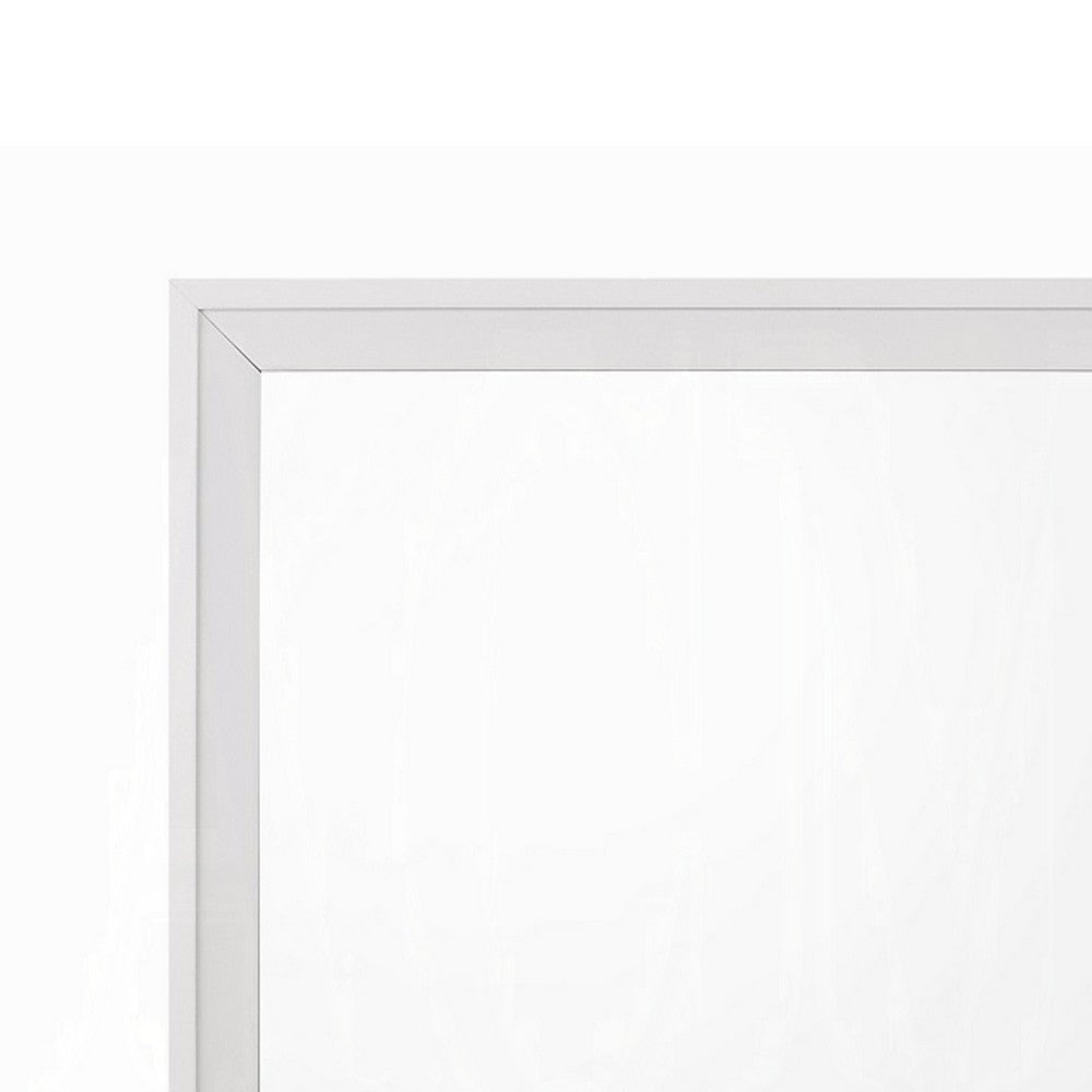 Siam Wall Mount Dresser Mirror, 34x36, Contemporary Style, White Wood