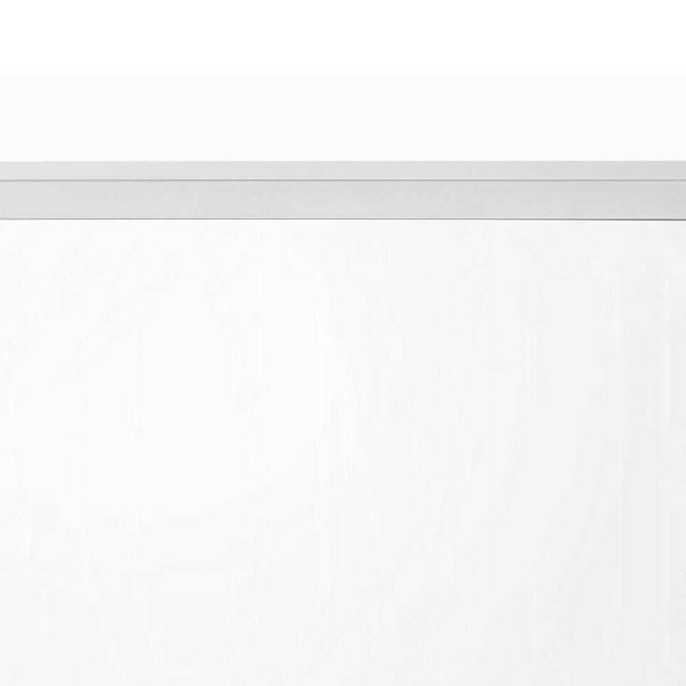 Siam Wall Mount Dresser Mirror, 34x36, Contemporary Style, White Wood