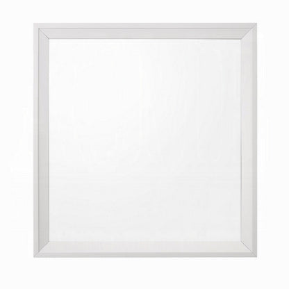 Siam Wall Mount Dresser Mirror, 34x36, Contemporary Style, White Wood