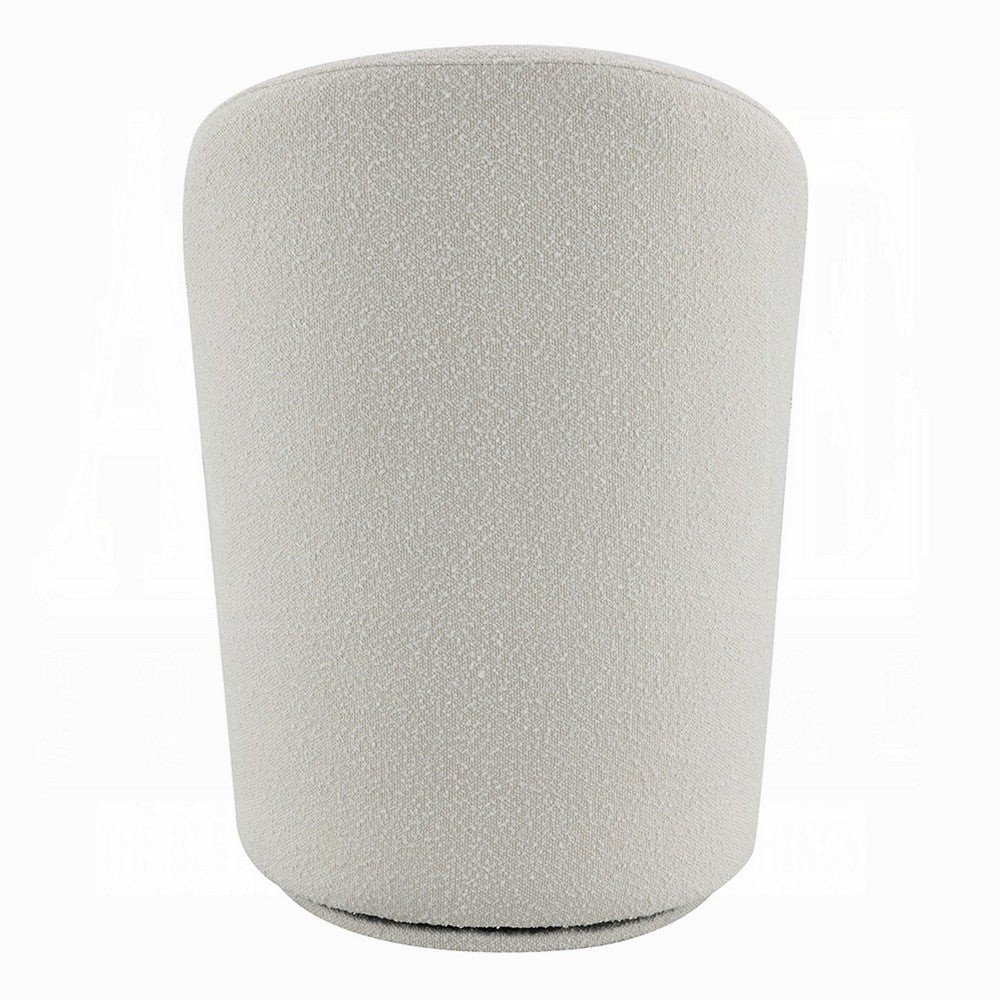 Accent Chair Set of 2, 360 Degree Swivel Rotation, Beige White Boucle