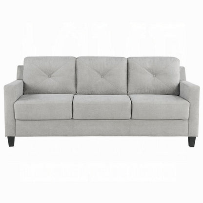 Royi Sofa, Track Armrest, 78 Inch, Gray Fabric Seat w Tufted Backrest