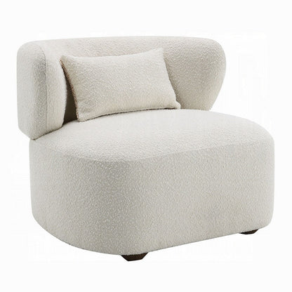 Remus Accent Oversize Chair, Beige Boucle, Round Curved Backrest