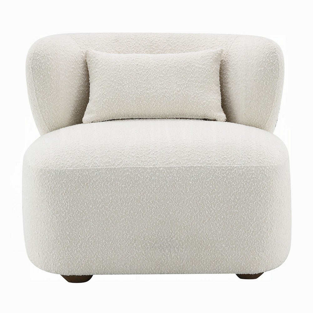 Remus Accent Oversize Chair, Beige Boucle, Round Curved Backrest