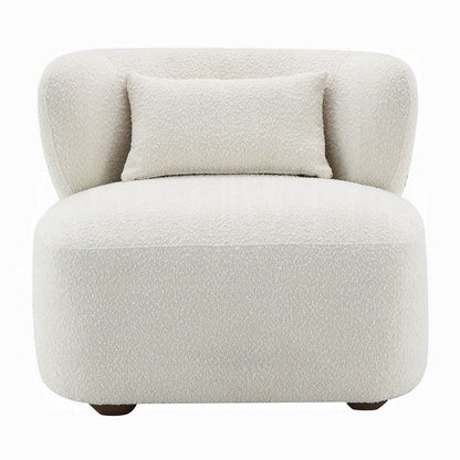 Remus Accent Oversize Chair, Beige Boucle, Round Curved Backrest