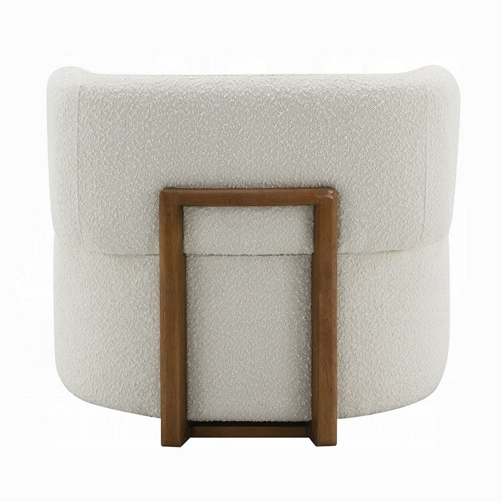 Remus Accent Oversize Chair, Beige Boucle, Round Curved Backrest