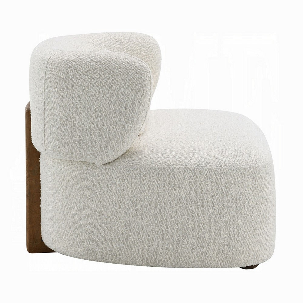 Remus Accent Oversize Chair, Beige Boucle, Round Curved Backrest