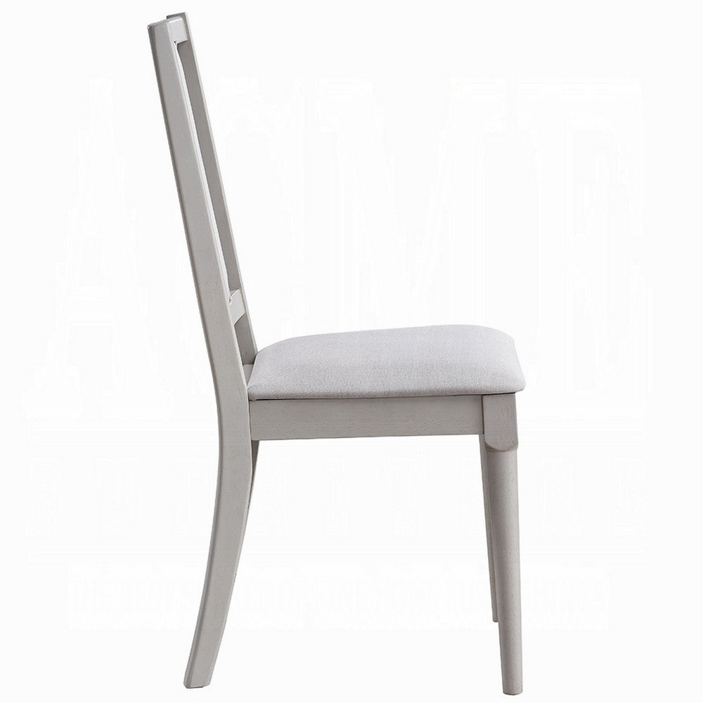 Mori Dining Side Chair Set of 2, Cutout Back, Linen Seat, Natural Gray