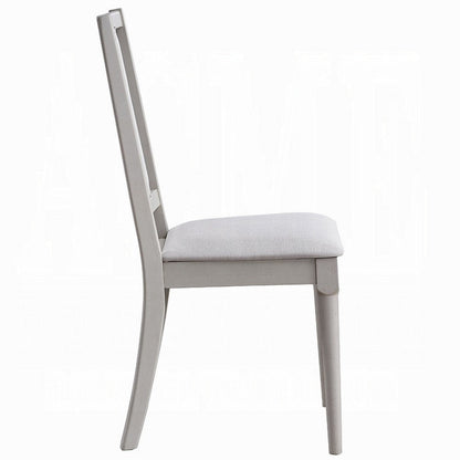 Mori Dining Side Chair Set of 2, Cutout Back, Linen Seat, Natural Gray