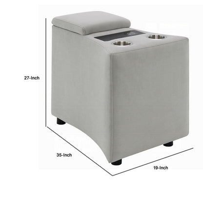 Watsy Console Table for Recliner w USB, Cupholders, Wireless Charging