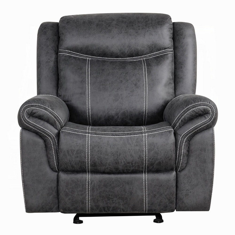 Hesy Power Motion Recliner Chair, USB Ports, Soft Dark Gray Microfiber
