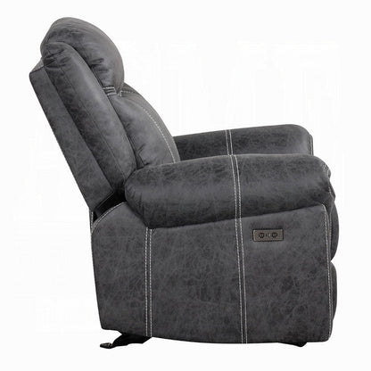 Hesy Power Motion Recliner Chair, USB Ports, Soft Dark Gray Microfiber