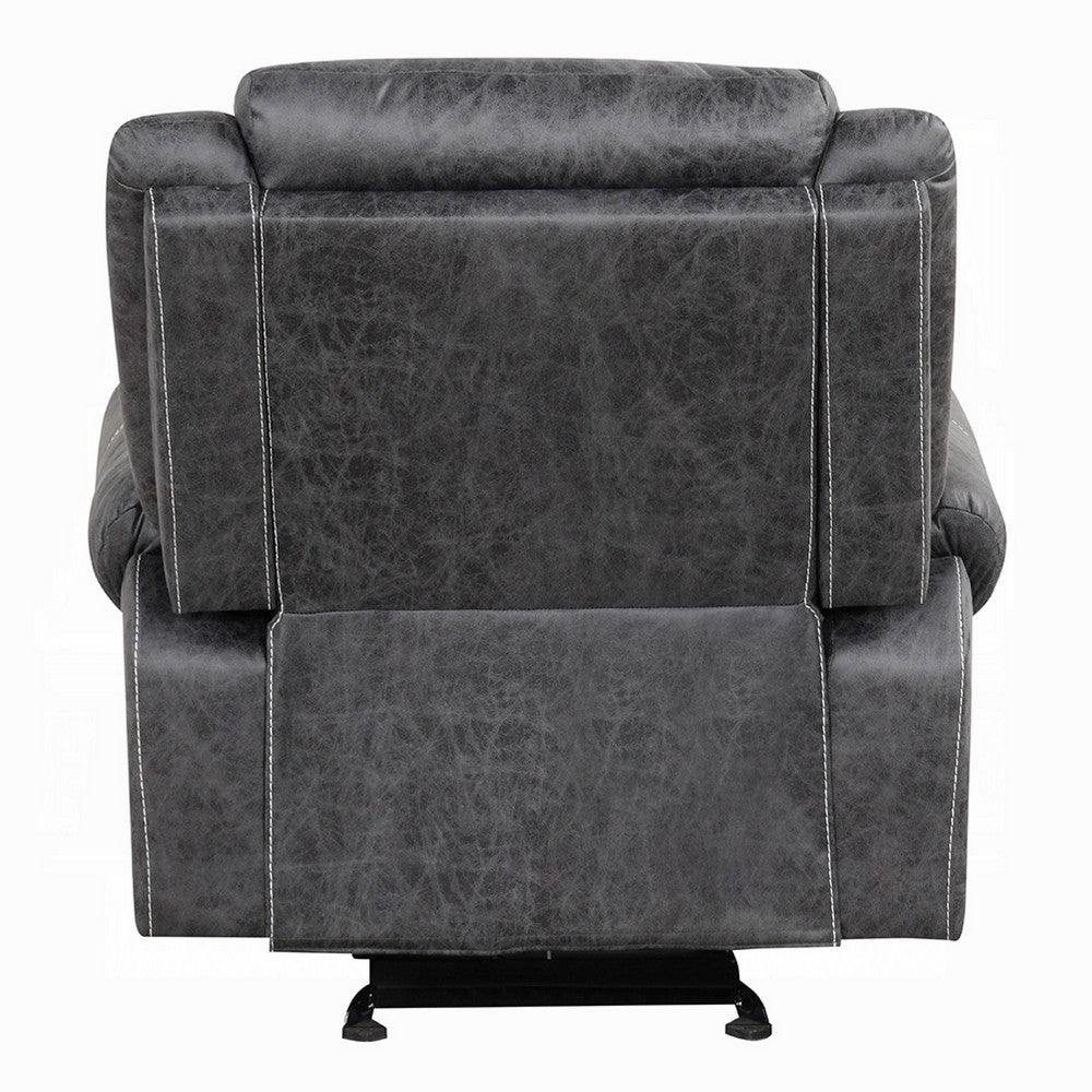 Hesy Power Motion Recliner Chair, USB Ports, Soft Dark Gray Microfiber