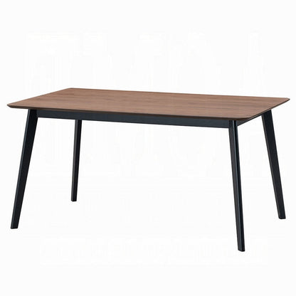 Bery Dining Table, 59 Inch Rectangular Brown Top, Scandinavian Black