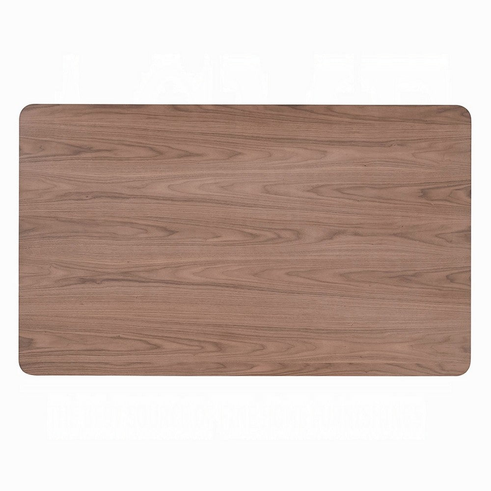 Bery Dining Table, 59 Inch Rectangular Brown Top, Scandinavian Black