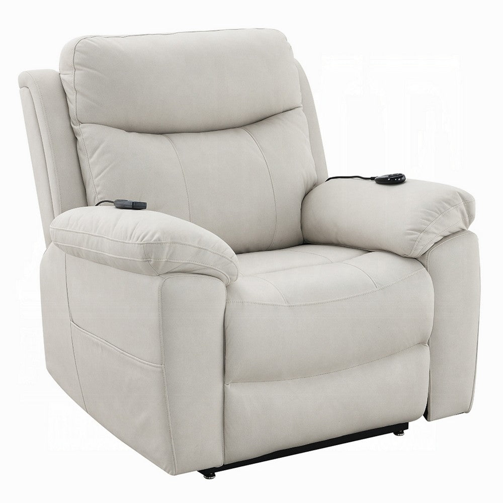 Cheru Power Motion Lift and Recliner Chair with Heated Massage, Ivory