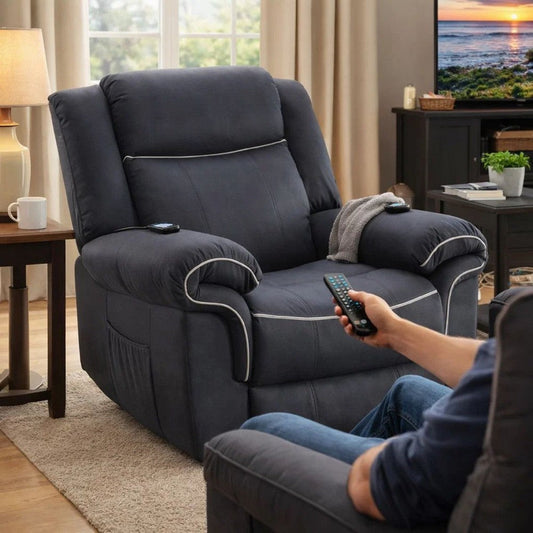 Seru Power Motion Lift and Recliner Chair, Heated Massage, Dark Gray