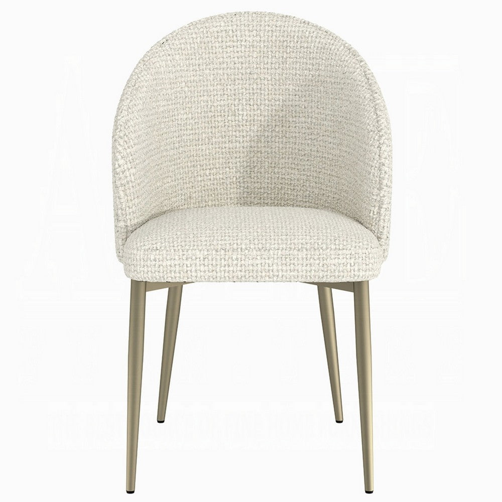 Geru Dining Side Chair Set of 2, Padded Curved Back Contemporary White