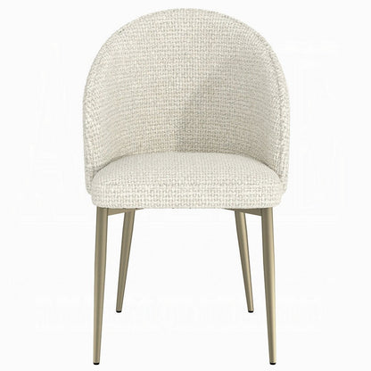Geru Dining Side Chair Set of 2, Padded Curved Back Contemporary White