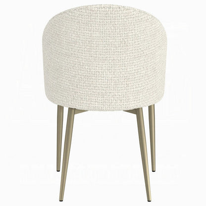 Geru Dining Side Chair Set of 2, Padded Curved Back Contemporary White