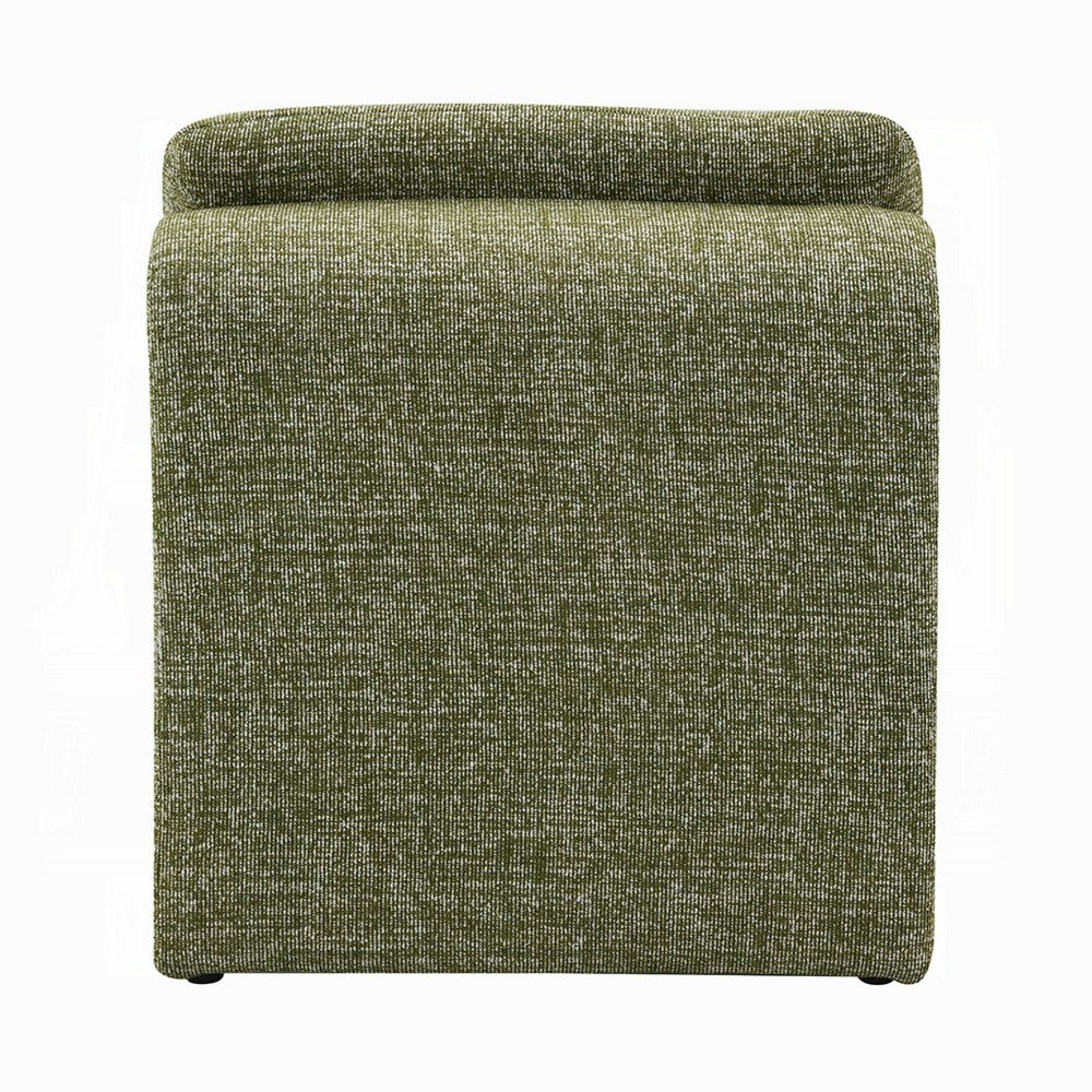 Kami Accent Chair, Curved Open Base, Armless Modern Green Boucle