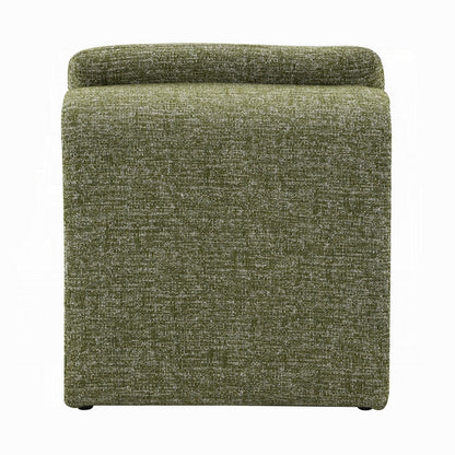 Kami Accent Chair, Curved Open Base, Armless Modern Green Boucle