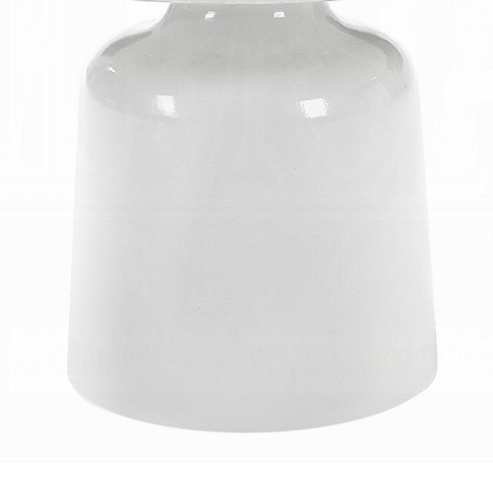 Zayn Round End Table with Pedestal Base, White Faux Marble, 22 Inch