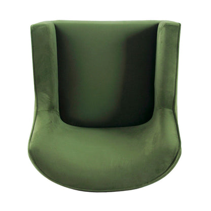 Sune Accent Chair, Soft Dark Green Velvet and Matte Black Metal Legs