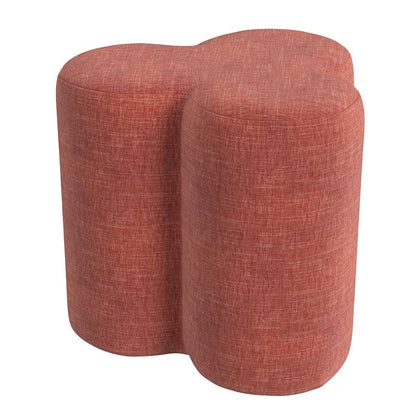 Ace Accent Ottoman with Fun Clover Shape, Pink Chenille, 18 Inch
