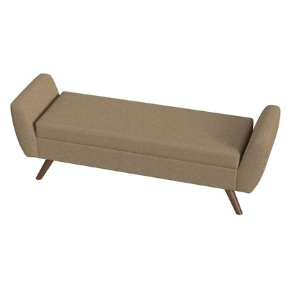 Rae Storage Bench Ottoman with Arms, Light Brown Boucle, 60 Inch