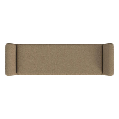 Rae Storage Bench Ottoman with Arms, Light Brown Boucle, 60 Inch