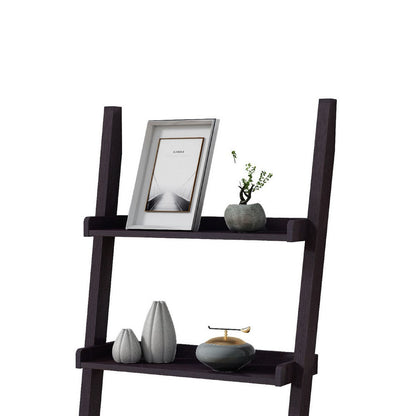 Accent Ladder Bookcase with 5 Shelves, 72 Inch, Red Cocoa Brown