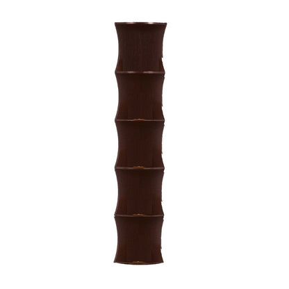 Corner Bookcase, 5 Storage Shelves, 77 Inch Tall, Red Cocoa Brown