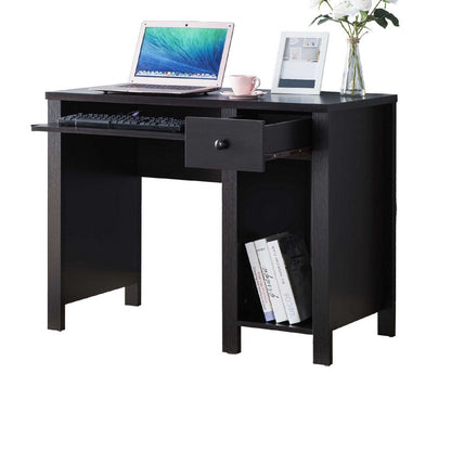 Akol Computer Desk, Keyboard Drawer and Storage, 39 Inch, Black