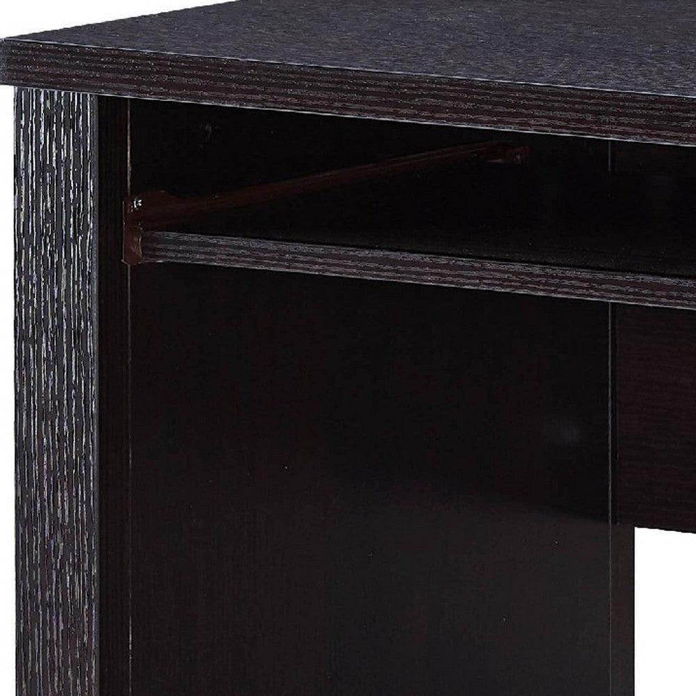 Akol Computer Desk, Keyboard Drawer and Storage, 39 Inch, Black