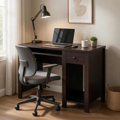 Akol Computer Desk, Keyboard Drawer and Storage, 39 Inch, Black