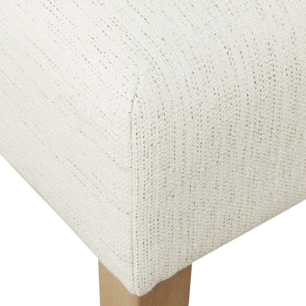 Dan Square Coffee Table Ottoman, Brown Wood, Cream Polyester 36 Inch