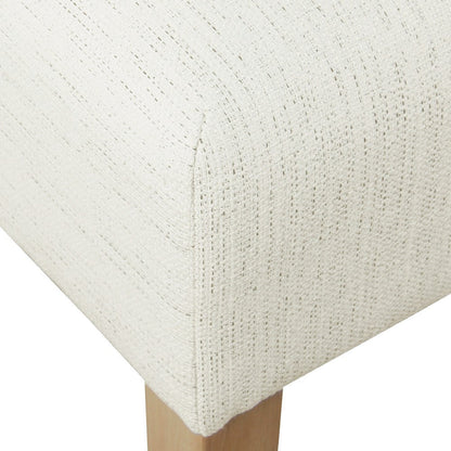 Dan Square Coffee Table Ottoman, Brown Wood, Cream Polyester 36 Inch