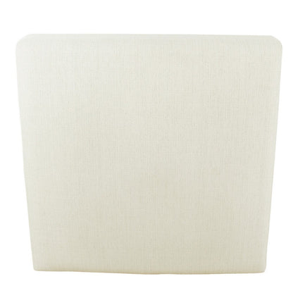 Dan Square Coffee Table Ottoman, Brown Wood, Cream Polyester 36 Inch