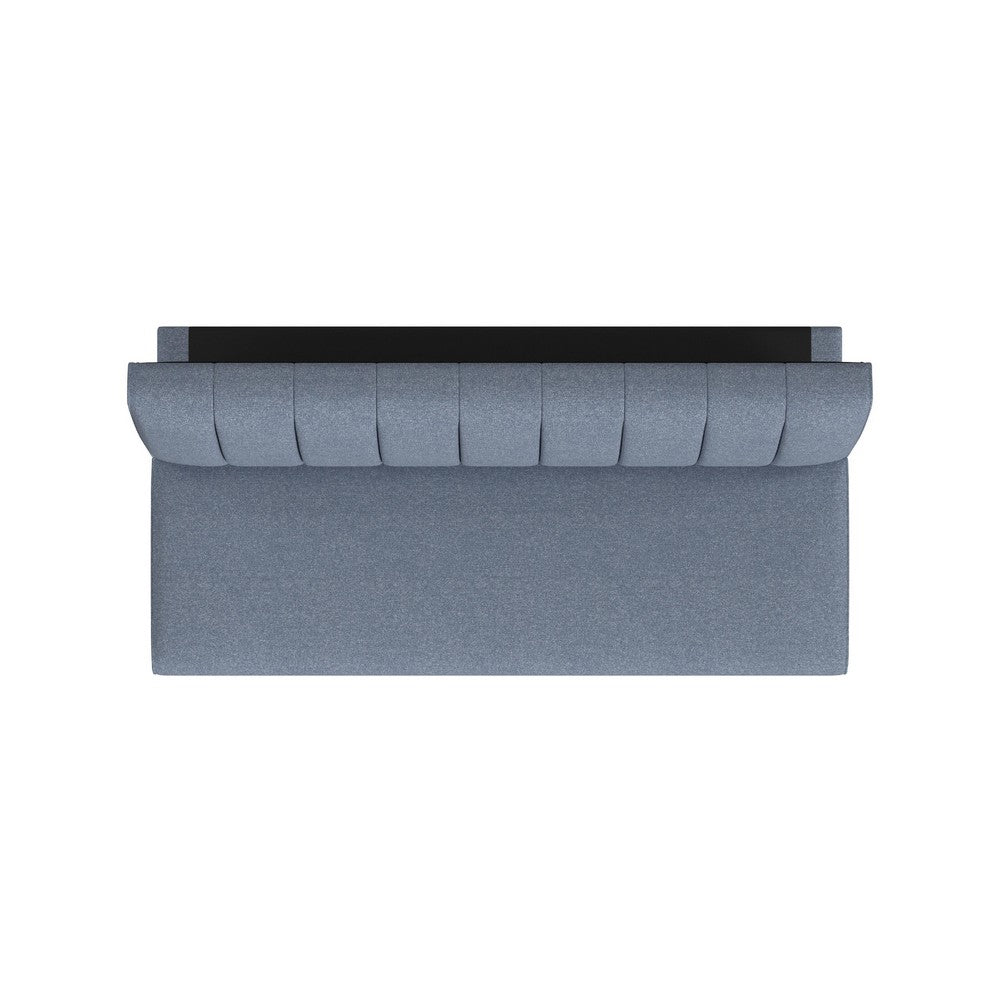 Ian Convertible Futon Sofa Bed, Adjustable Recliner, Blue Woven Fabric