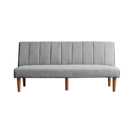 Ian Convertible Futon Sofa Bed, Adjustable Recliner, Gray Woven Fabric