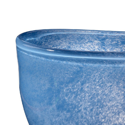Lesy Decorative Vase, Freeflow Edge, Rich Blue Blown Glass 16 Inch