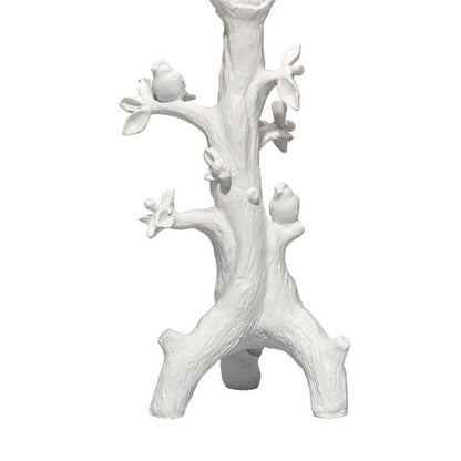 Sils Accent Table Lamp, Linen Shade, White Trunk Resin Base 28 Inch