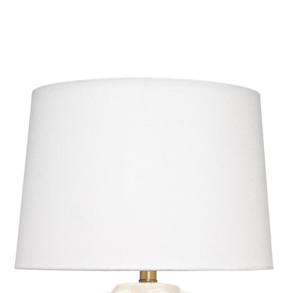 Lizy Accent Table Lamp, White Linen Shade, Bubble Ceramic Base 20 Inch