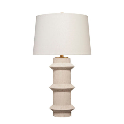 Disy Accent Table Lamp, Linen, Turned Sculptural Polyresin 30 Inch