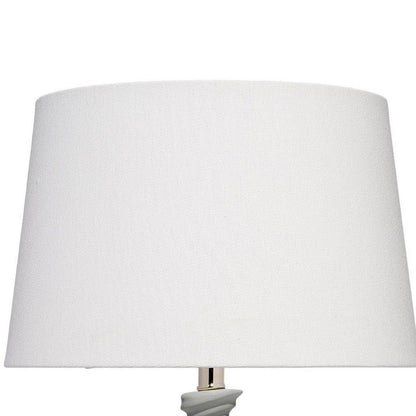 Ozy Accent Table Lamp, Linen Shade, Light Blue Turned Ceramic 23 Inch