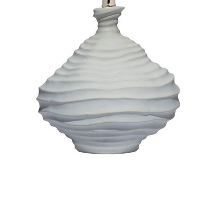 Ozy Accent Table Lamp, Linen Shade, Light Blue Turned Ceramic 23 Inch