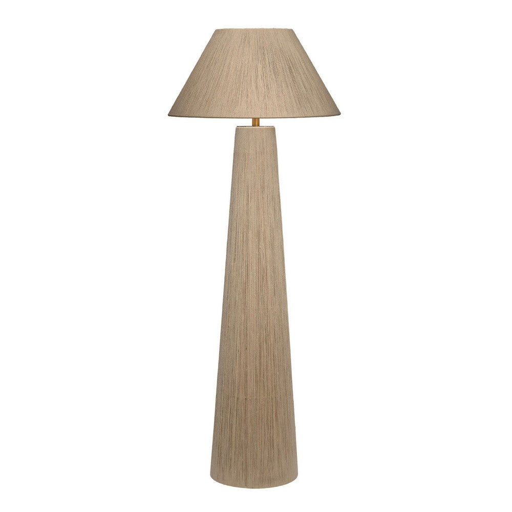 Teny Accent Floor Lamp, Tapered Shade, Brown Jute Wrapped Base 61 Inch