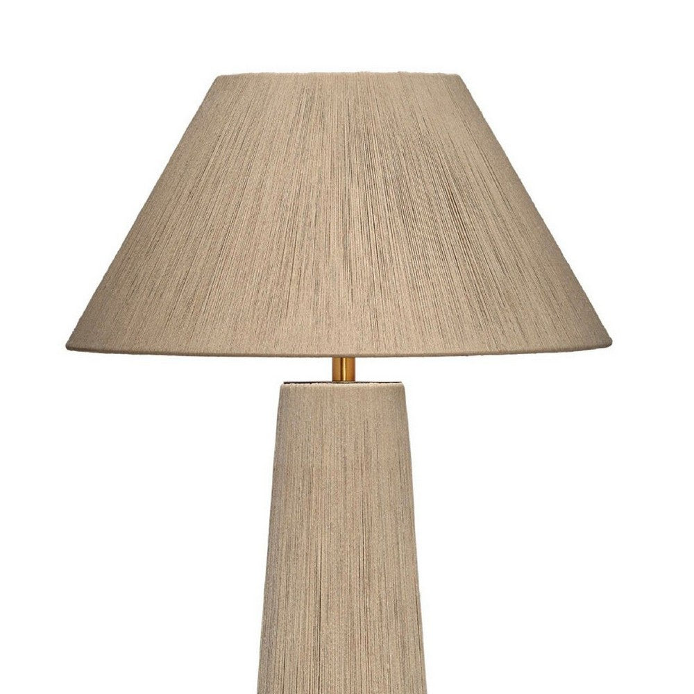Teny Accent Floor Lamp, Tapered Shade, Brown Jute Wrapped Base 61 Inch
