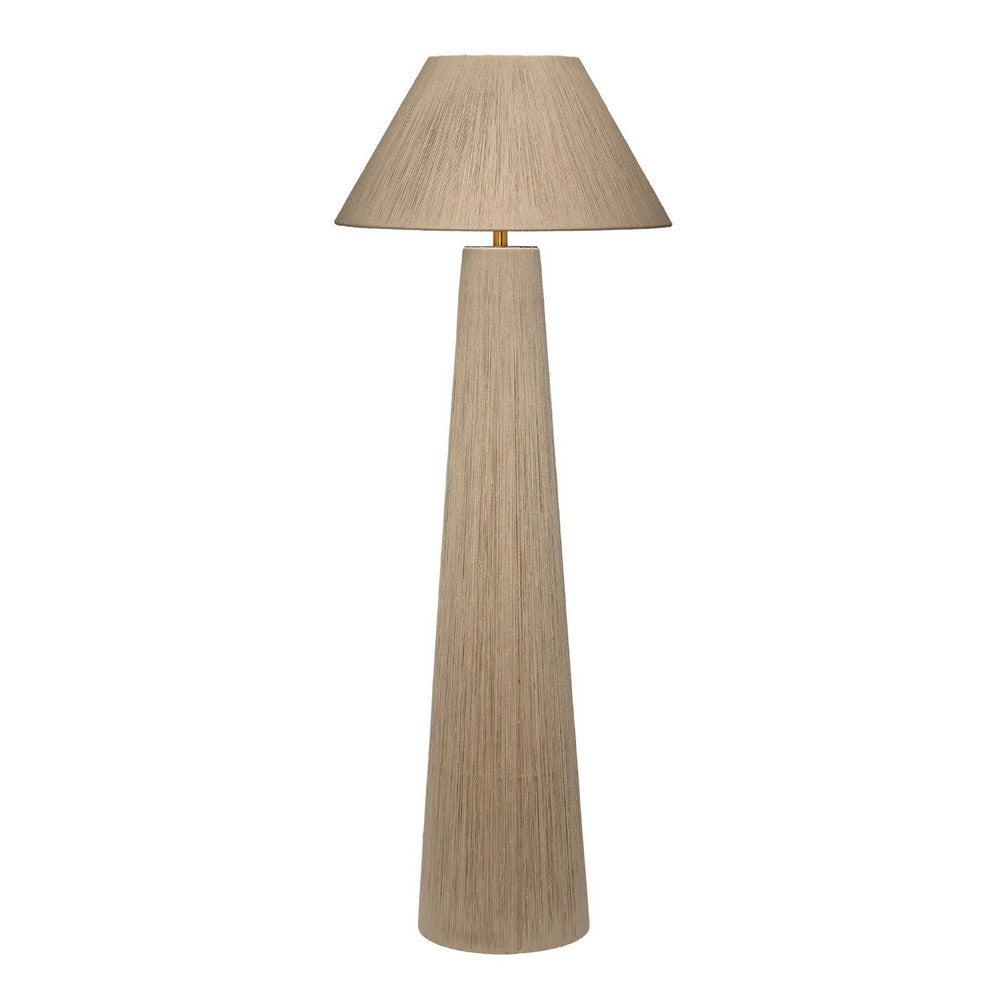 Teny Accent Floor Lamp, Tapered Shade, Brown Jute Wrapped Base 61 Inch