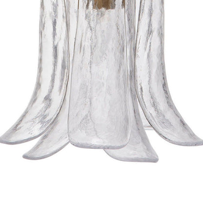 Kero Ceiling Lamp, Murano Style Clear Blown Glass Pendant, 12 Inch